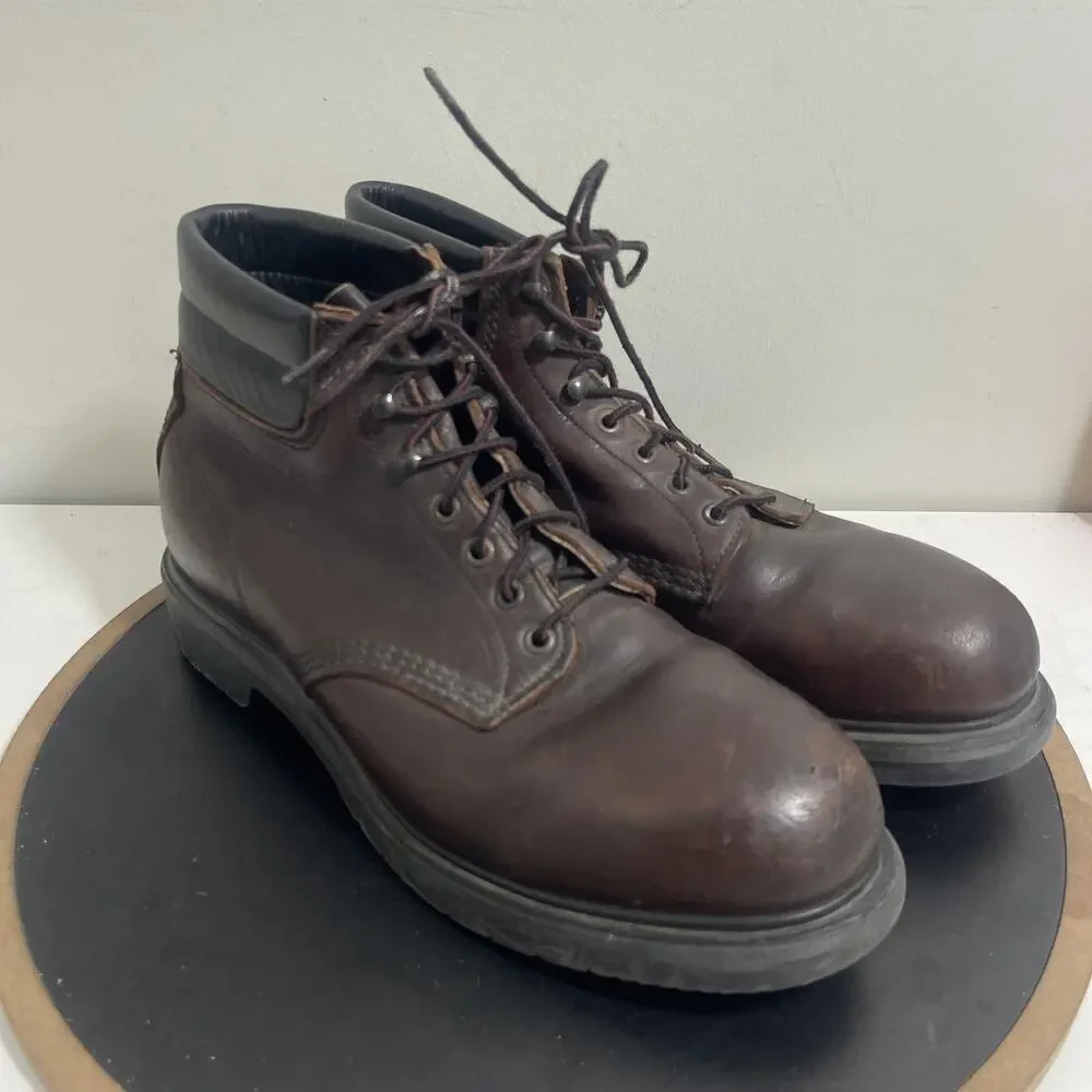Red Wing Shoes Boots Mens Size 11 Brown Leather Work Oil Resistant Steel Toe USA